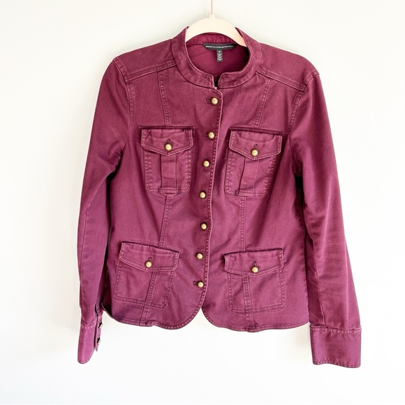 WHBM Deep Purple Military Style Blazer 10 - Picture 1 of 8